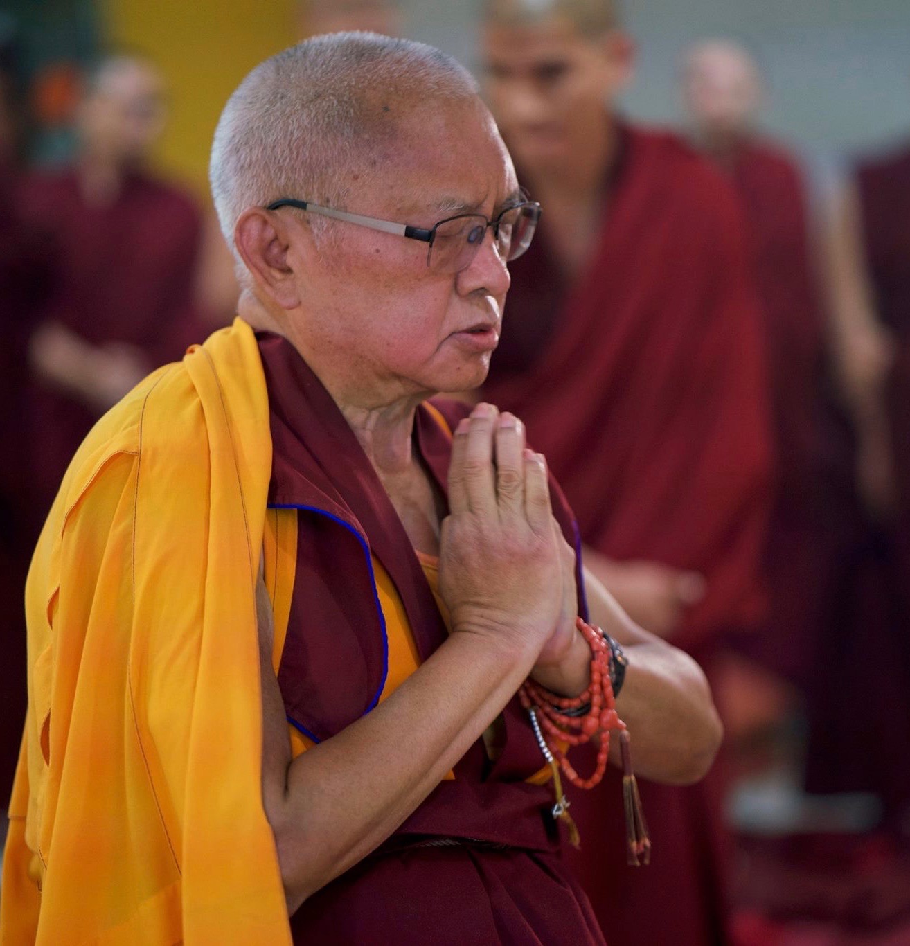 Lama Zopa Rinpoche in Bangalore, India. (Photo Bill Kane)