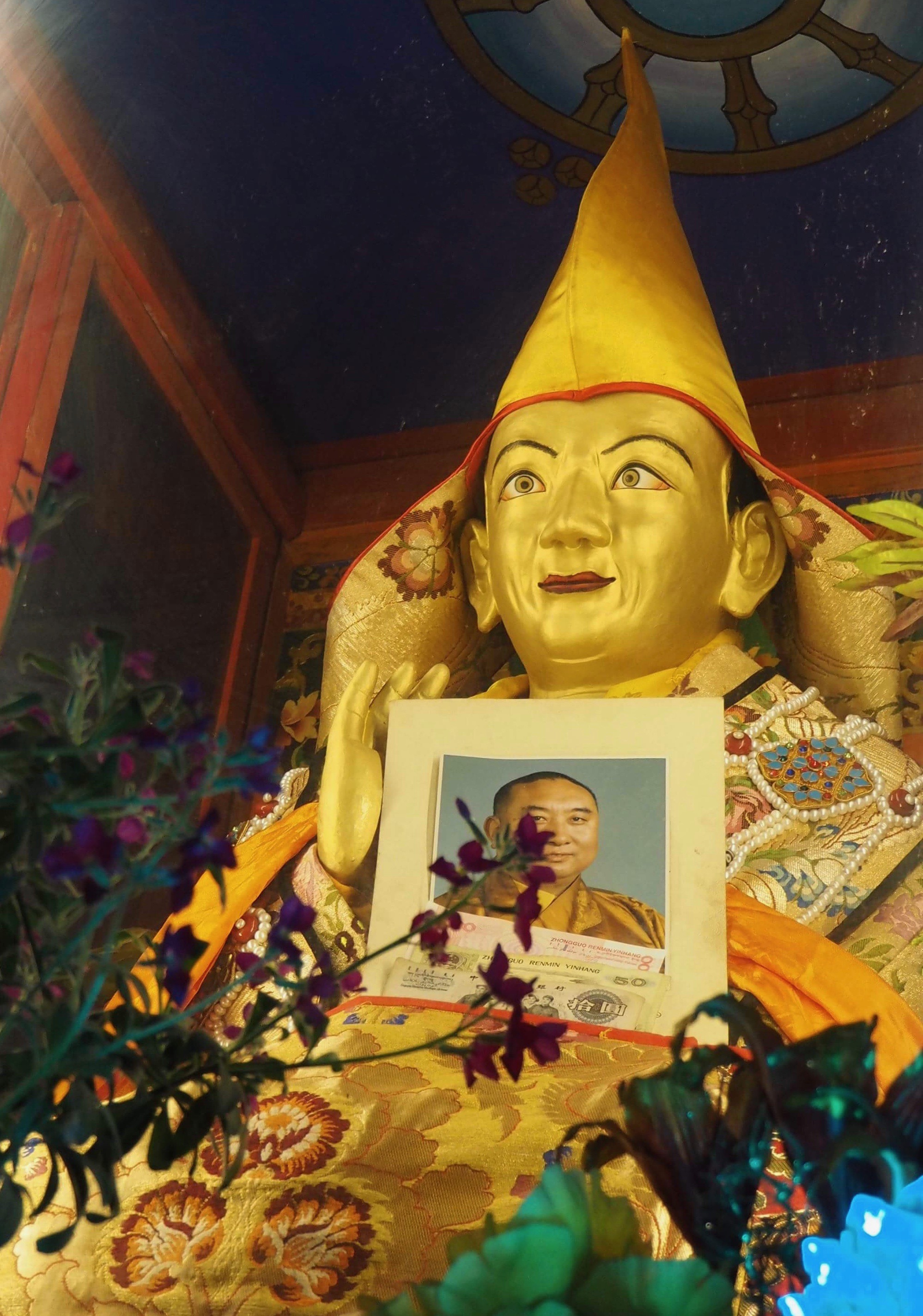 The actual holy body of Gyalwa Ensapa still preserved at Wensa Monastery in Tibet. (Photo Ven Tenzin Tsultrim)