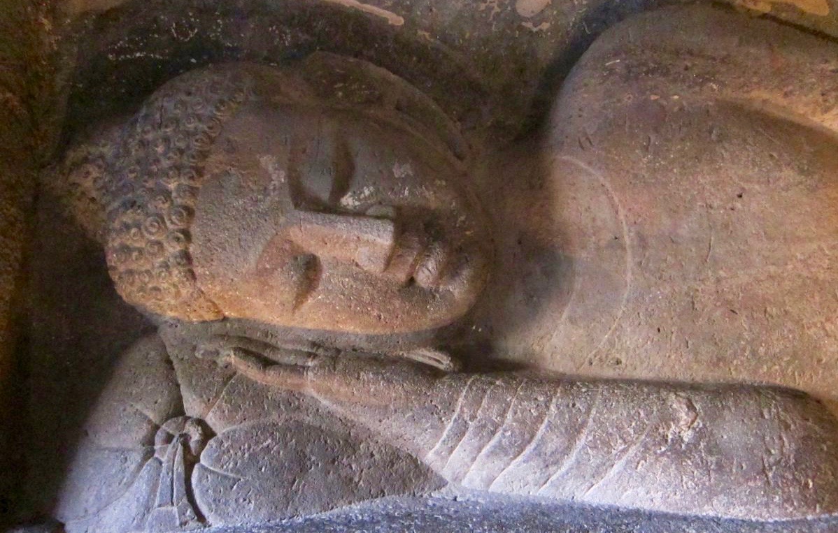 Buddha passing into the sorrowless state, Ajanta, India. (Photo Ven Sarah Thresher)