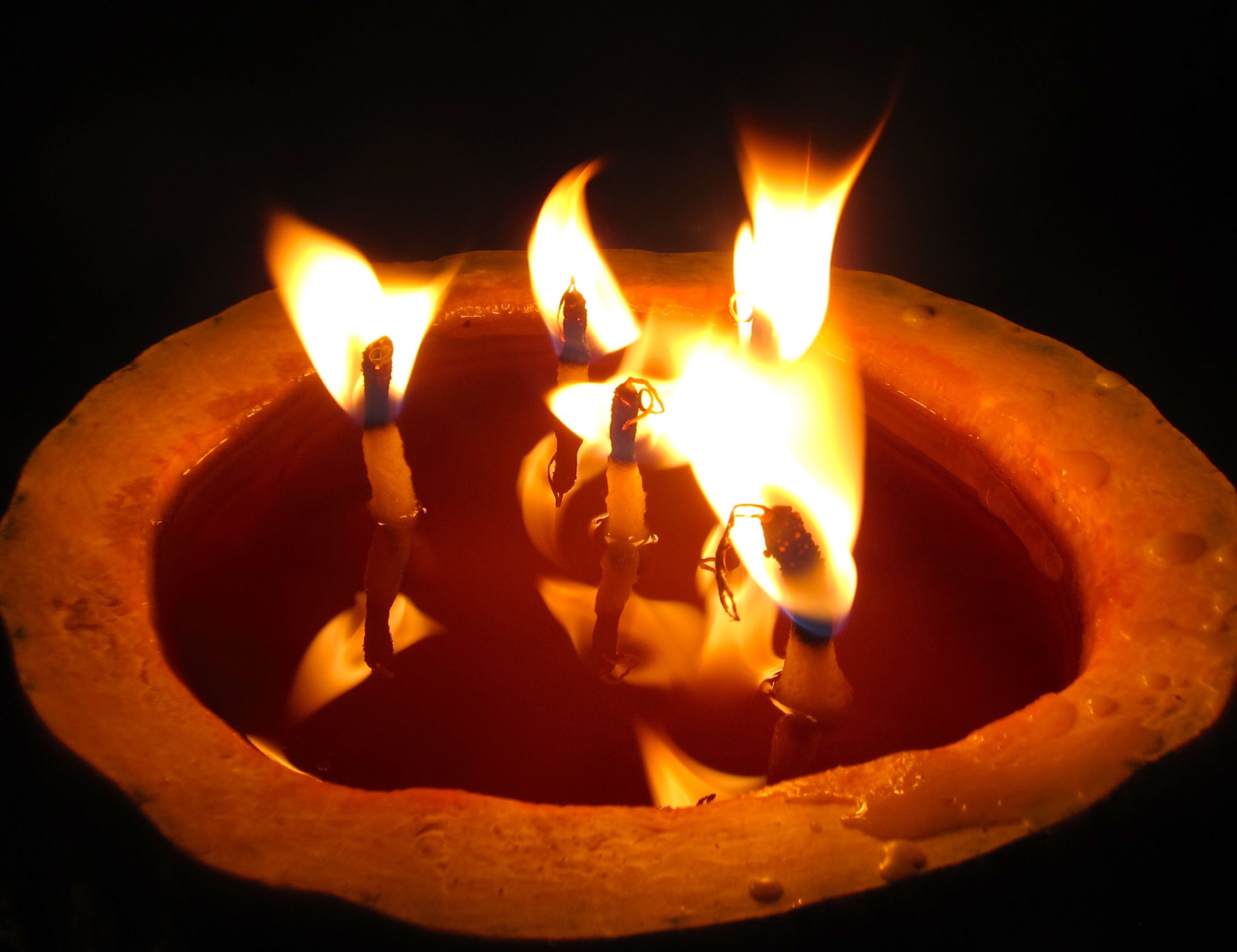 Butter lamp offerings. (Photo Ven Sarah Thresher)