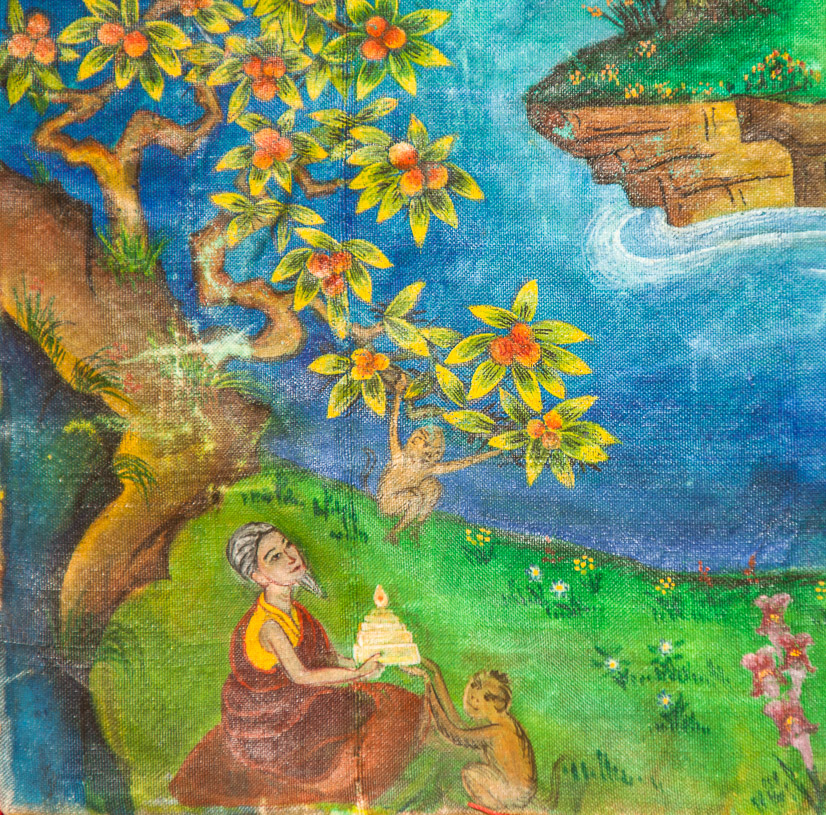 Scene from Jampa Chökyi’s Tara Cittamani thangka, 2019. Dionne Wilson (photographer)