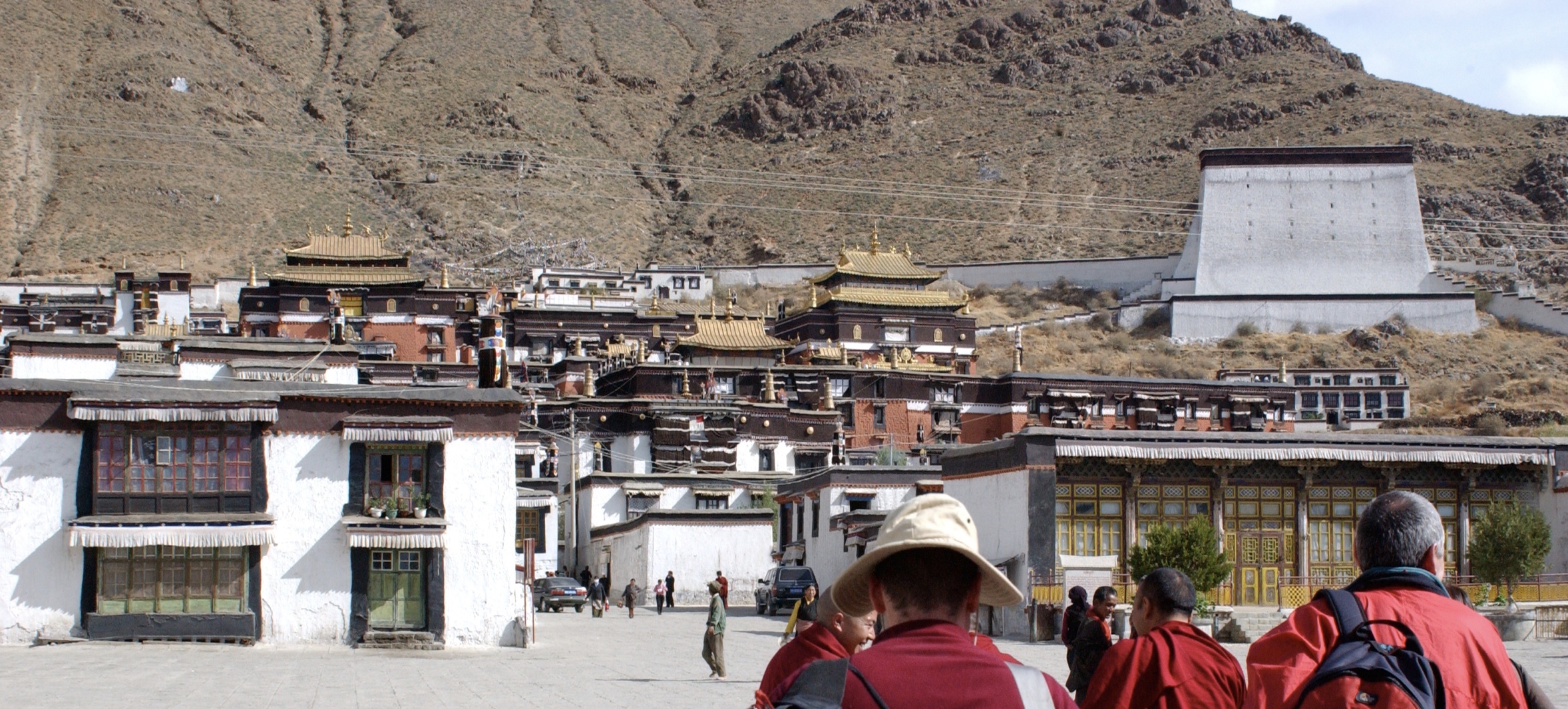 Outside the Panchen Lama's monastery Tashi Lhunpo, in Tibet. (Photo Bob Cayton)