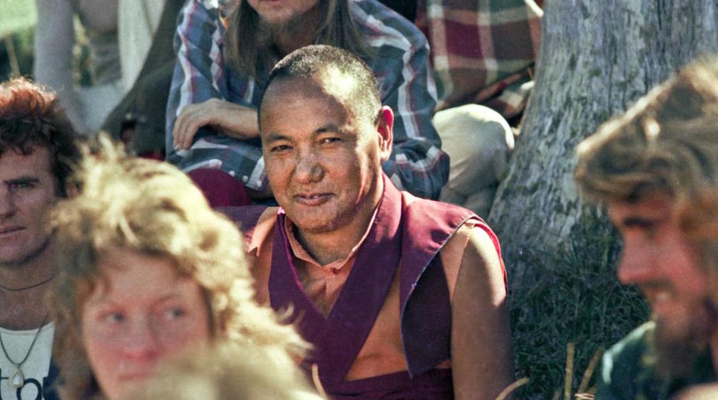 Lama Yeshe with students at Chenrezig Institute, Australia, 1975. (Photo by Wendy Finster)