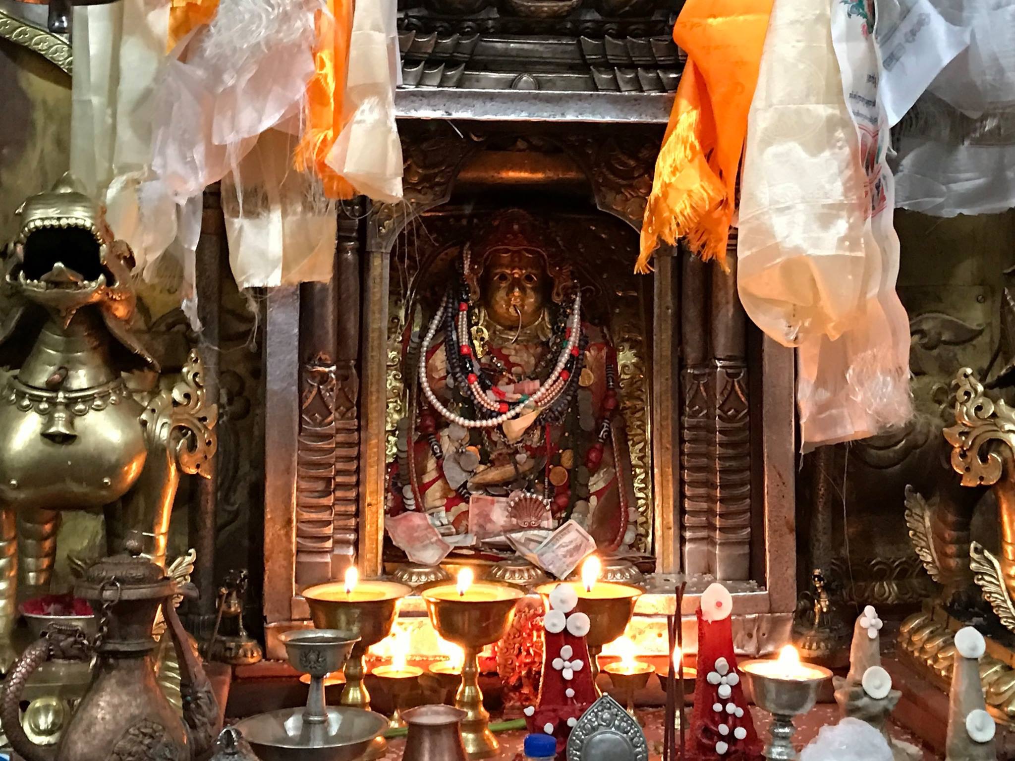 The shrine of Samvari, Boudhnath stupa, Nepal.