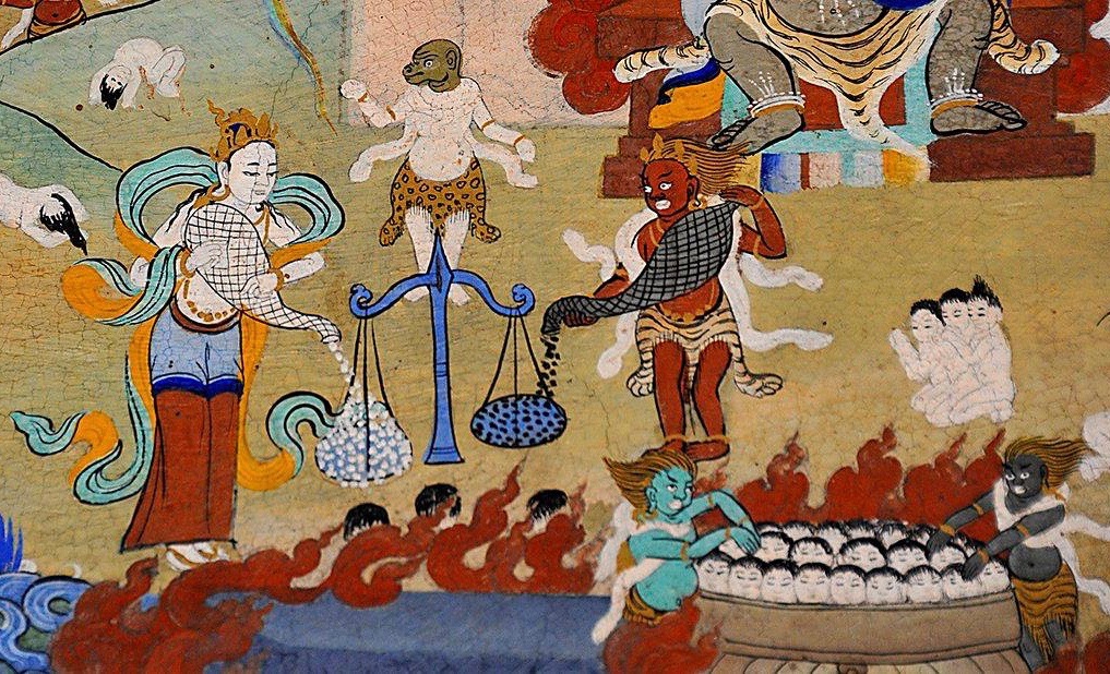 Weighing up the positive and negative deeds after death. (Photo Piero Sirriani)