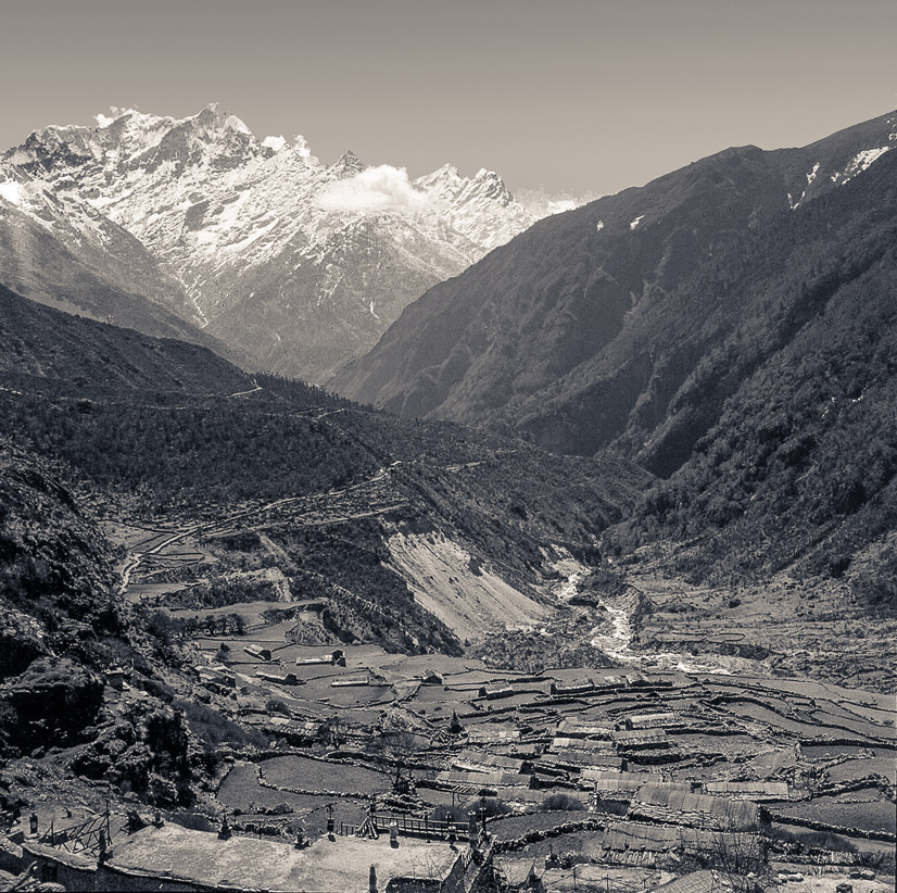 Looking east from above Thangme