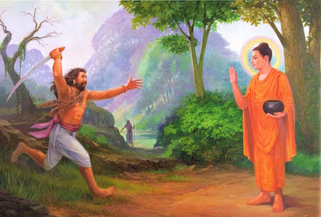 Angulimala meets the Buddha