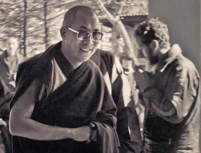 His Holiness the Dalai Lama at the Tibetan Library in Dharamsala, India, 1975. (Photo by Dan Laine)