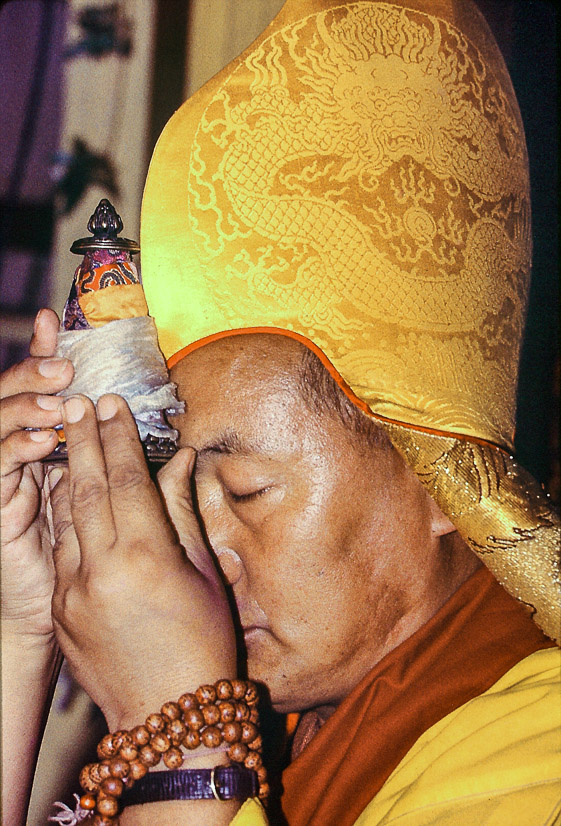 Long life puja for Lama Yeshe, Tushita Retreat Centre, Dharamsala, India, 1982. Dieter Kratzer (photographer)