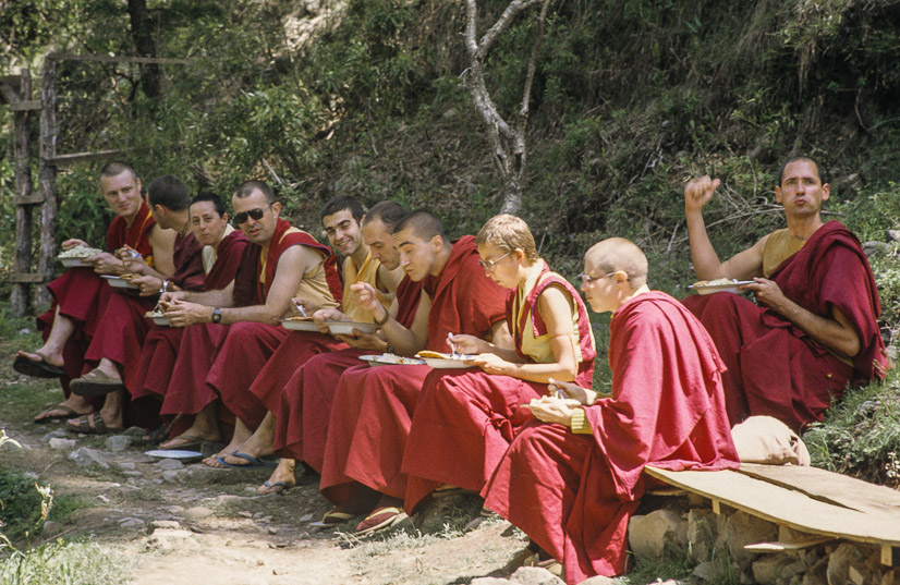 Western Sangha, First Enlightened Experience Celebration, Tushita Retreat Centre, Dharamsala, India, 1982. Ina Van Delden (photographer)