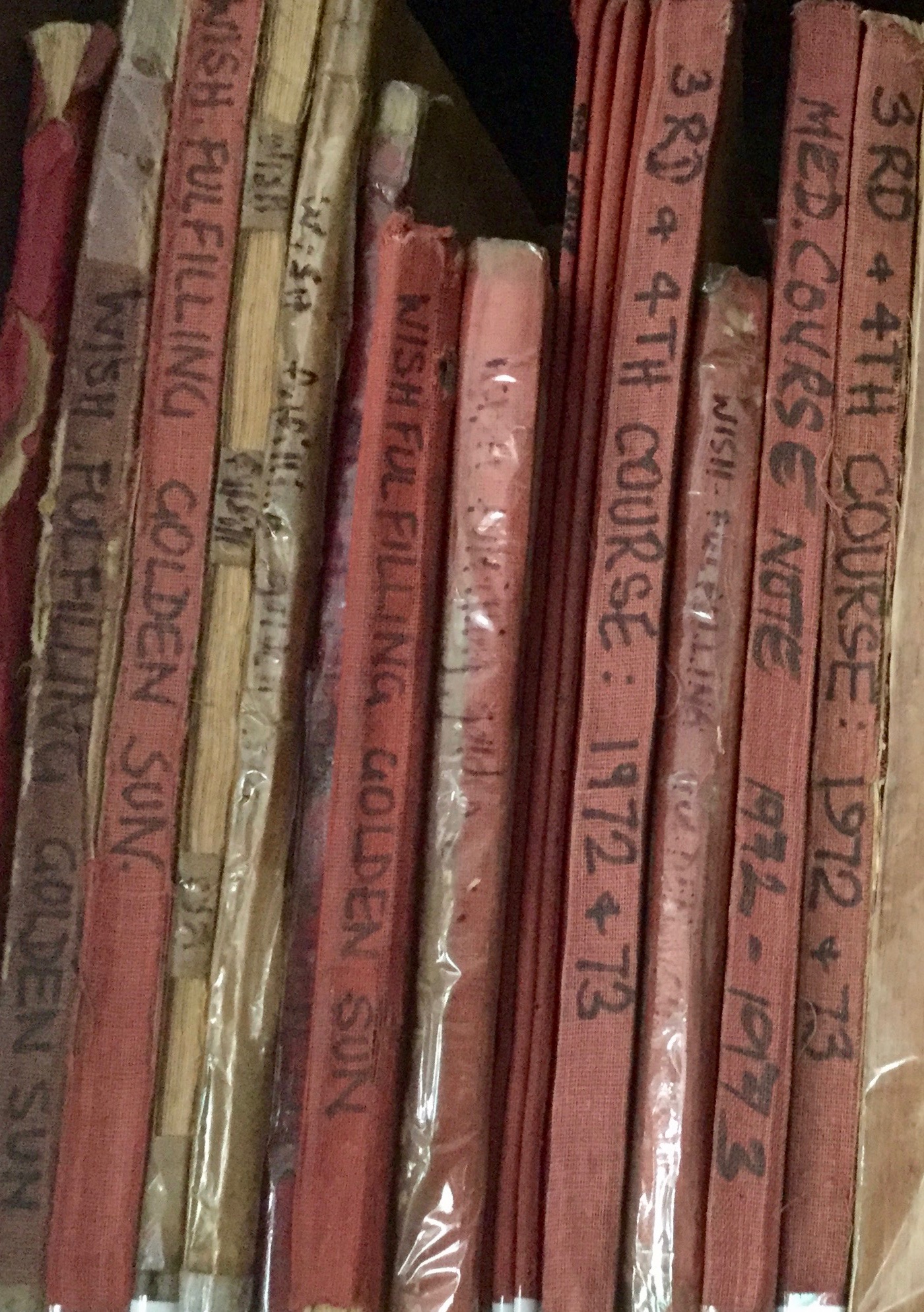 Transcripts and course materials from the early years of Kopan courses in the Kopan Monastery library. (Photo Ven Sarah Thresher)