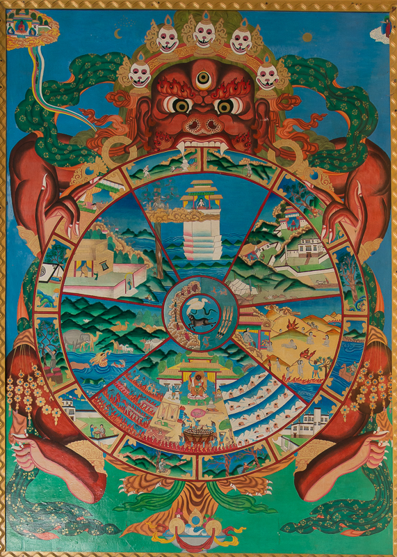 The Wheel of Life. Ignorance sets in motion a series of suffering rebirths in the six realms of existence. (Photo Roy Harvey)
