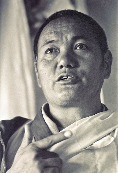 Lama Yeshe teaching in the gompa (shrine room) at Kopan Monastery, Nepal, 1974. (Photo by Ursula Bernis)