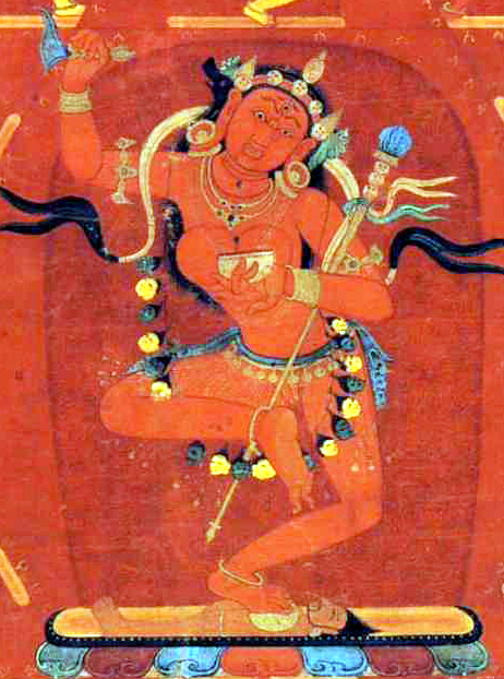 Dorje Phagmo, or Vajravarahi, from a fourteenth-century thangka.(Photo Wikipedia)